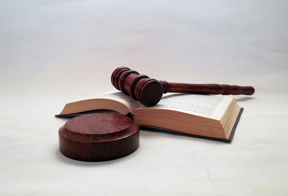 Gavel with law books